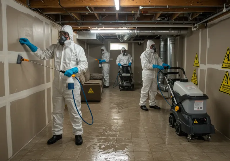 Basement Moisture Removal and Structural Drying process in Bexley, OH